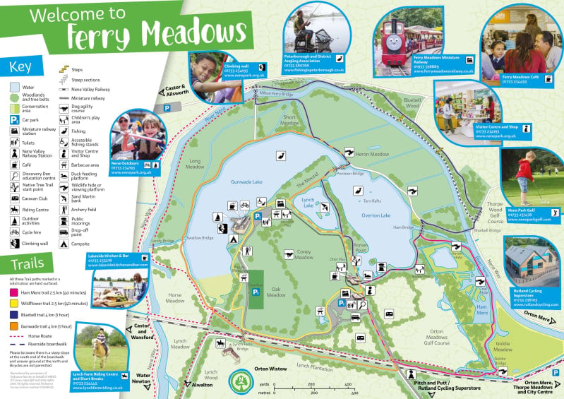 illustrated map of ferry meadows