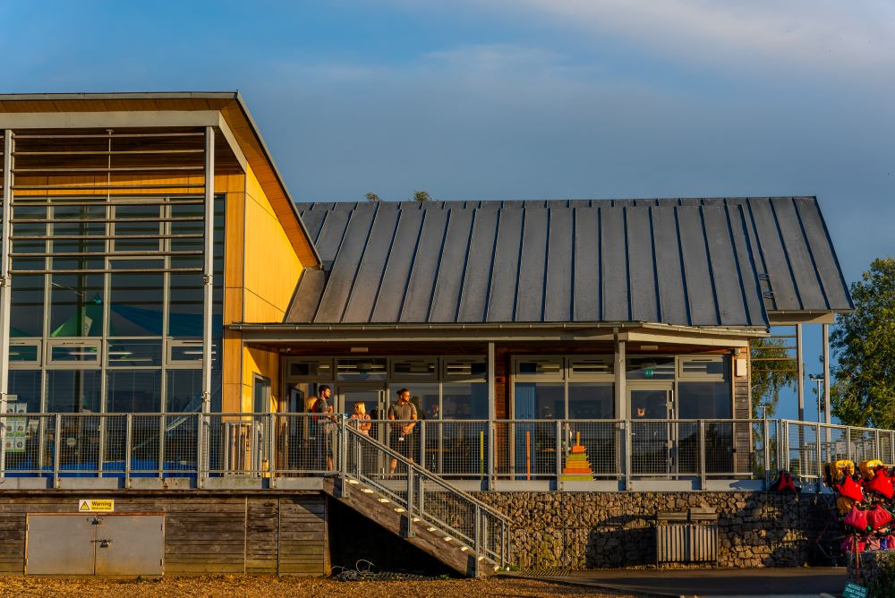 external view of Lakeside Meeting room with a decked veranda