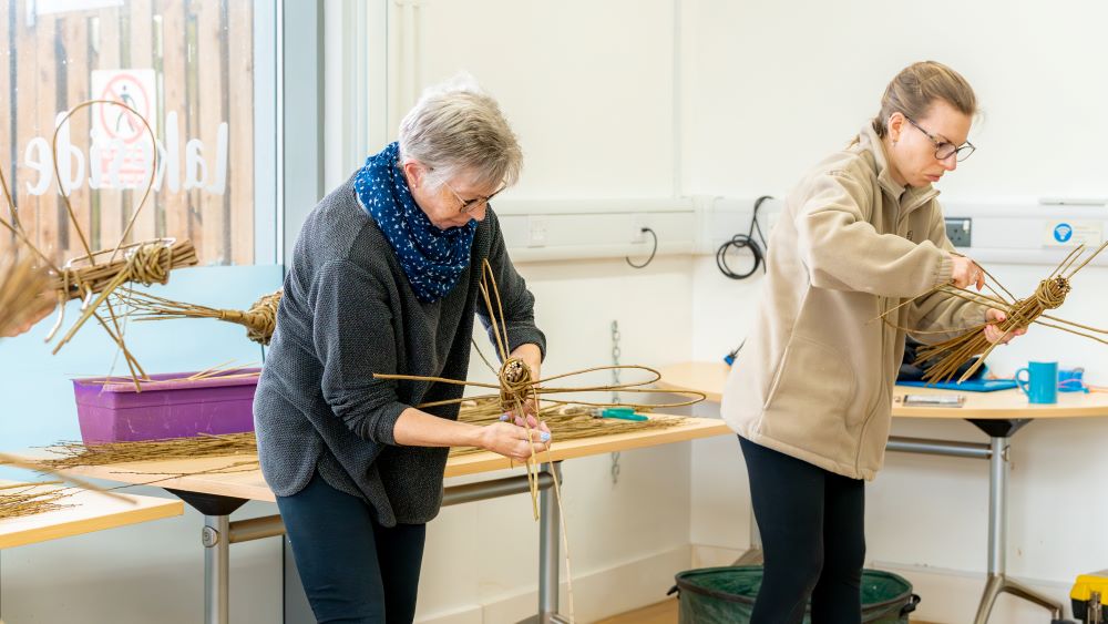 lakeside hub meeting room being used for a craft workshop