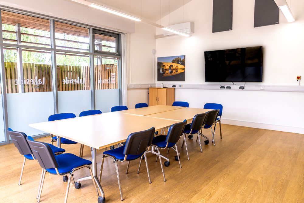 Lakeside Hub meeting room set boardroom style