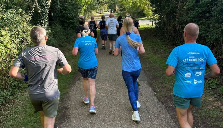 Group of people running
