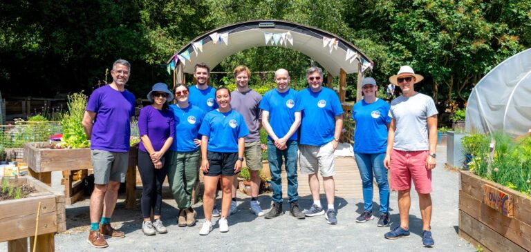 Group of corporate volunteers at Nene Nursery