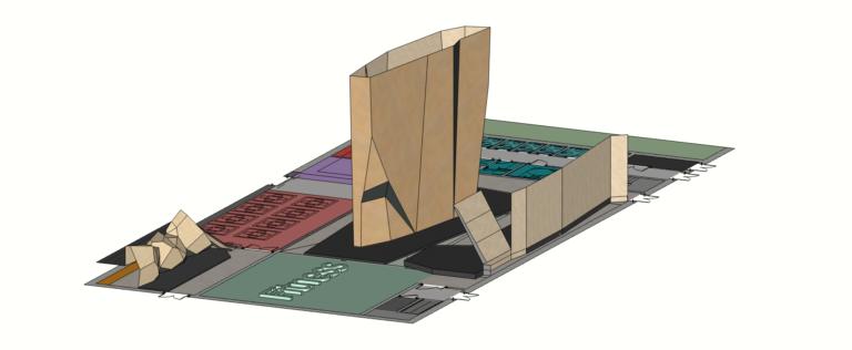 render image of the internal layout of a new climbing centre