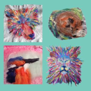 wet felted animal portraits 